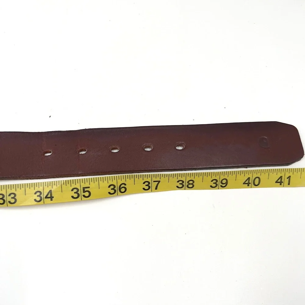 Carhartt Men's Anvil Belt 2203 Dark Brown Bridle Leather Matte Black Buckle 36